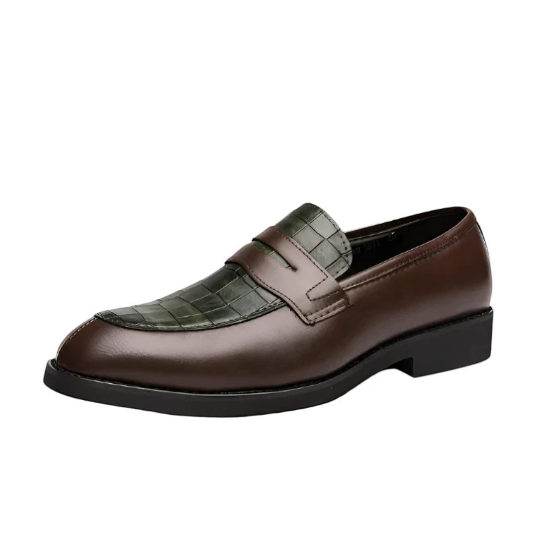 Alviro Croc Panel Loafers