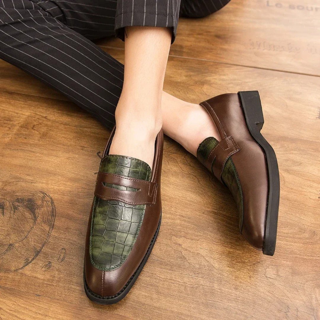 Alviro Croc Panel Loafers