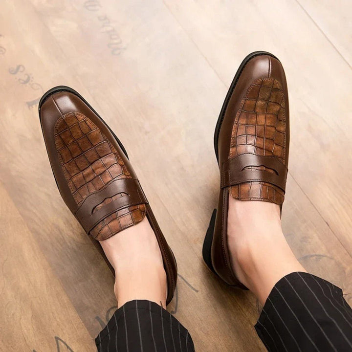 Alviro Croc Panel Loafers