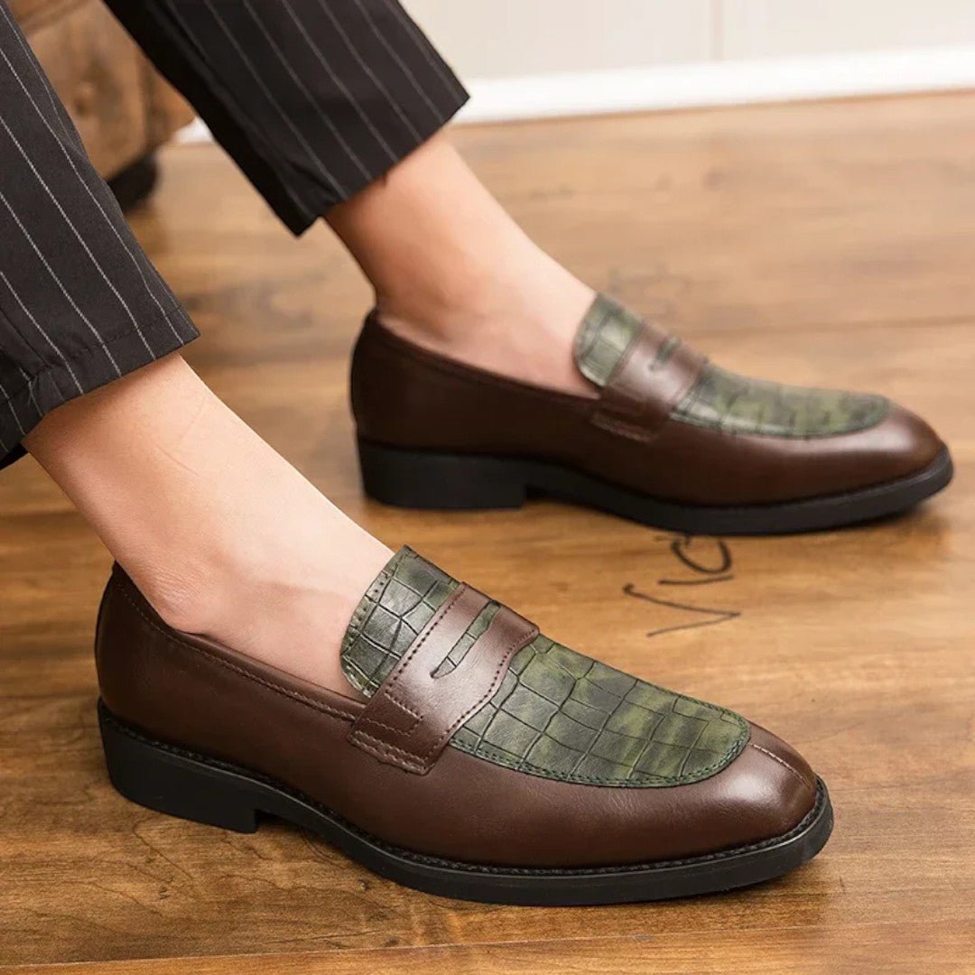 Alviro Croc Panel Loafers