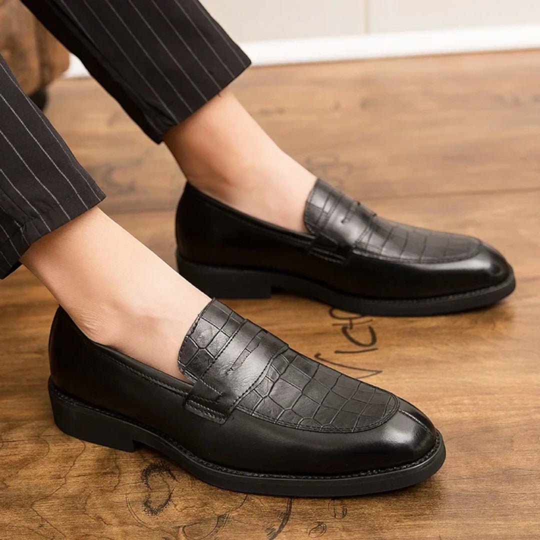 Alviro Croc Panel Loafers