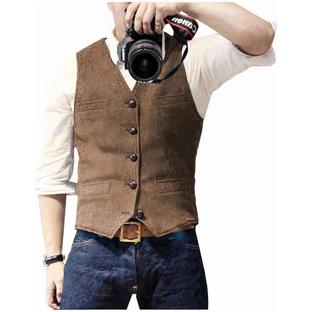 Ashcombe Herringbone Waistcoat with Welt Pockets