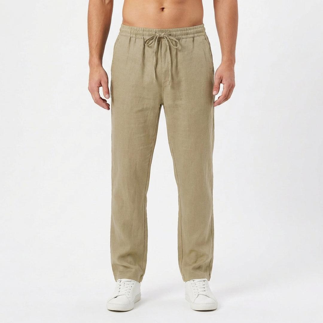 Braxton Straight-Leg Linen-Blend Trousers