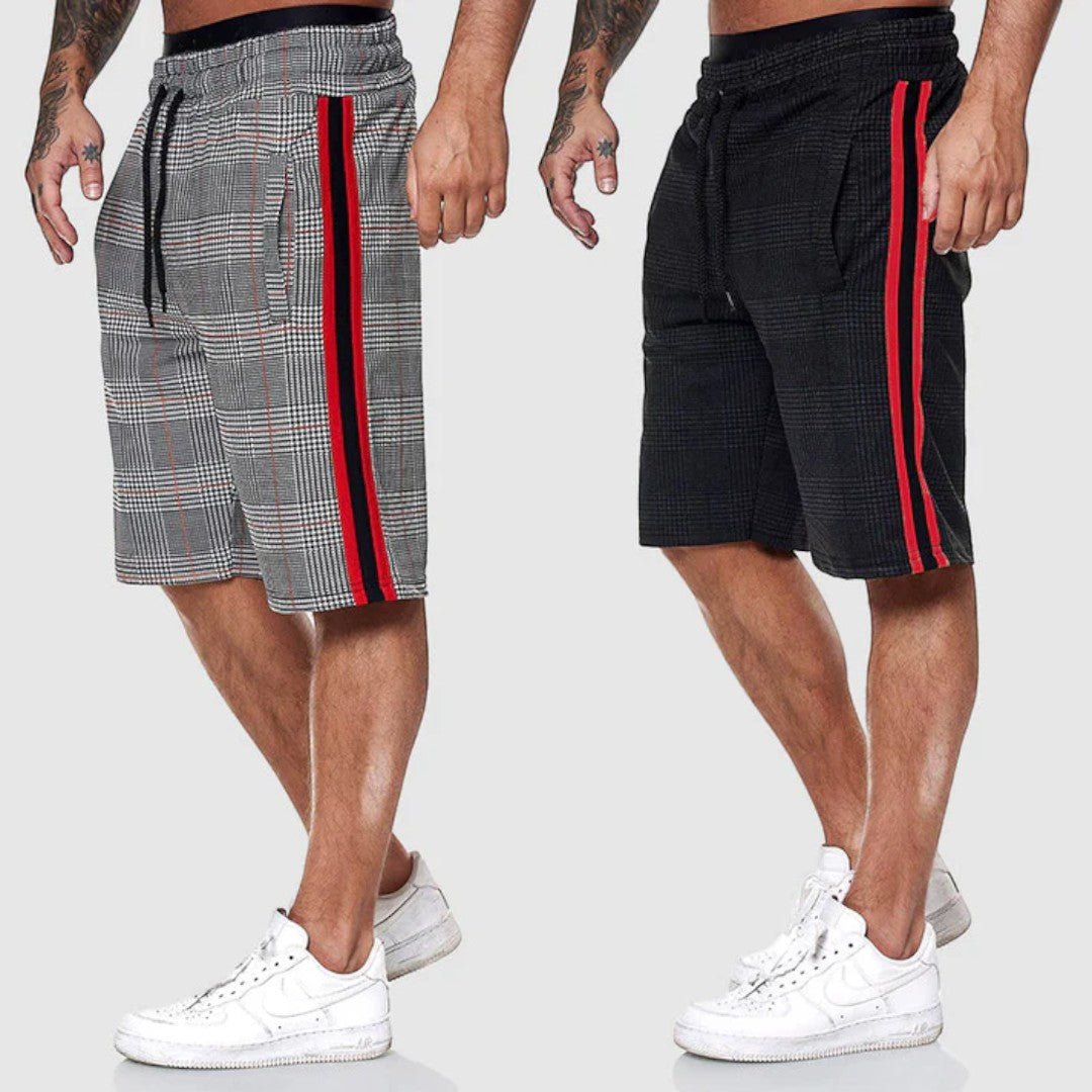 Calder Side Stripe Plaid Shorts