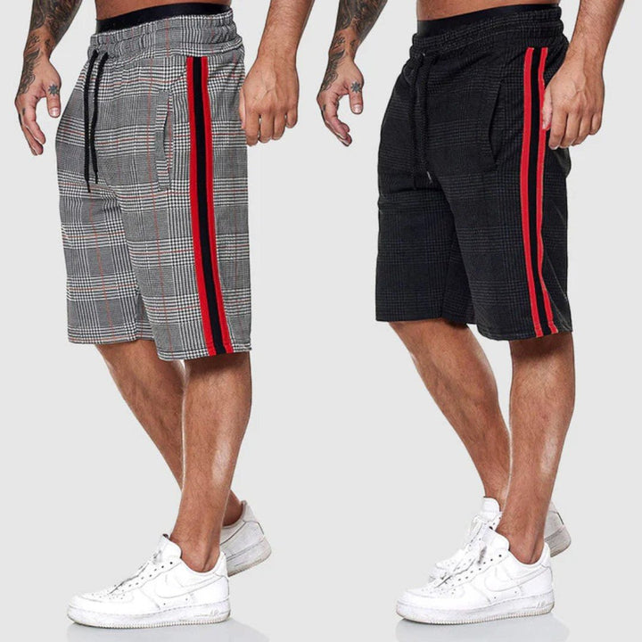 Calder Side Stripe Plaid Shorts