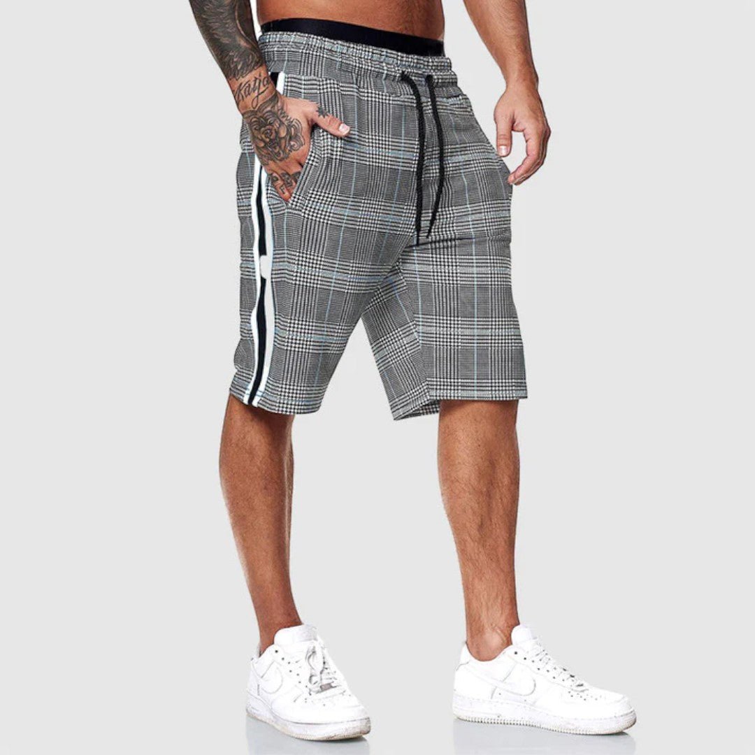 Calder Side Stripe Plaid Shorts