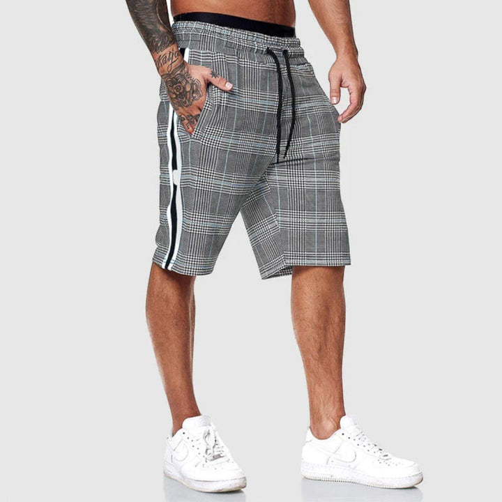 Calder Side Stripe Plaid Shorts