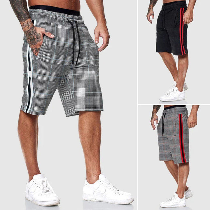 Calder Side Stripe Plaid Shorts