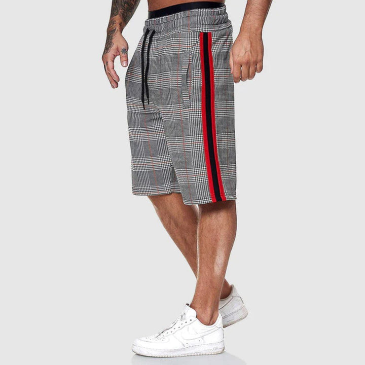Calder Side Stripe Plaid Shorts