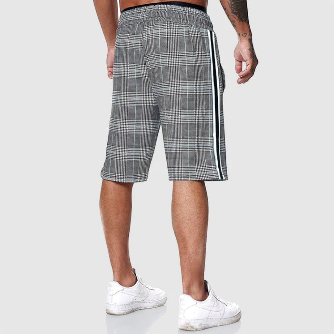 Calder Side Stripe Plaid Shorts
