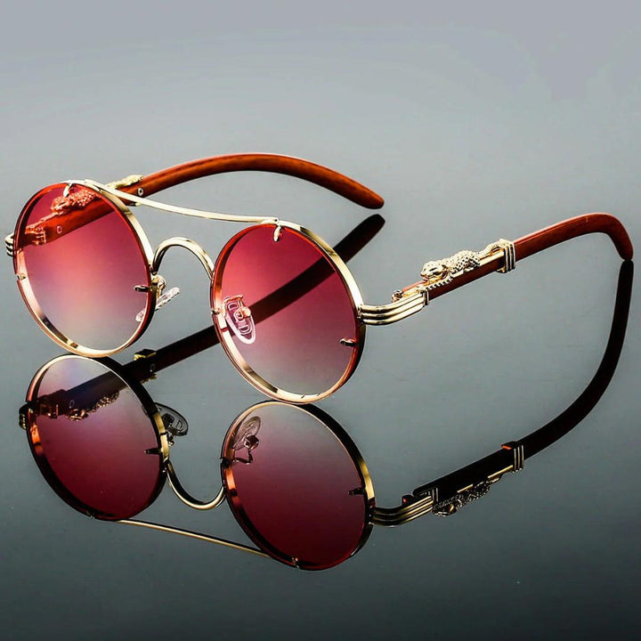 Calverton Double-Bridge Round Sunglasses