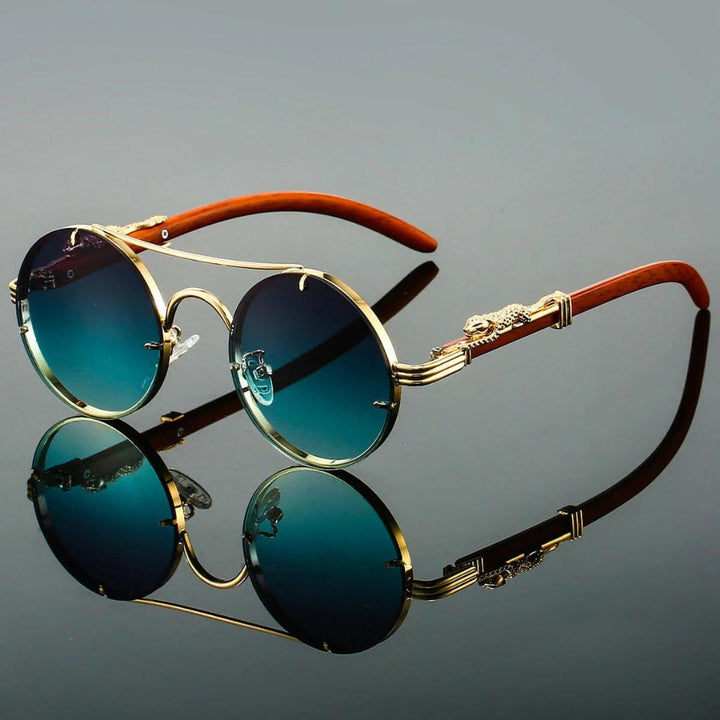 Calverton Double-Bridge Round Sunglasses