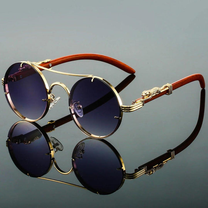 Calverton Double-Bridge Round Sunglasses