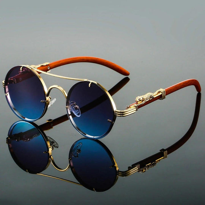 Calverton Double-Bridge Round Sunglasses