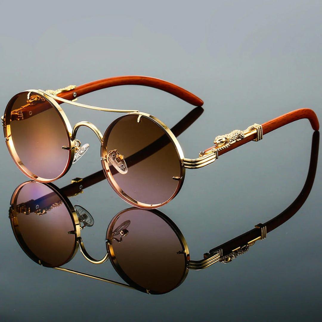 Calverton Double-Bridge Round Sunglasses