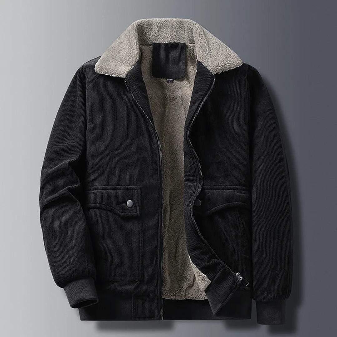 Dalton Zip-Front Corduroy Jacket with Fleece Lining