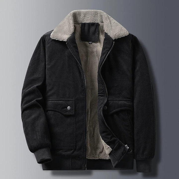 Dalton Zip-Front Corduroy Jacket with Fleece Lining