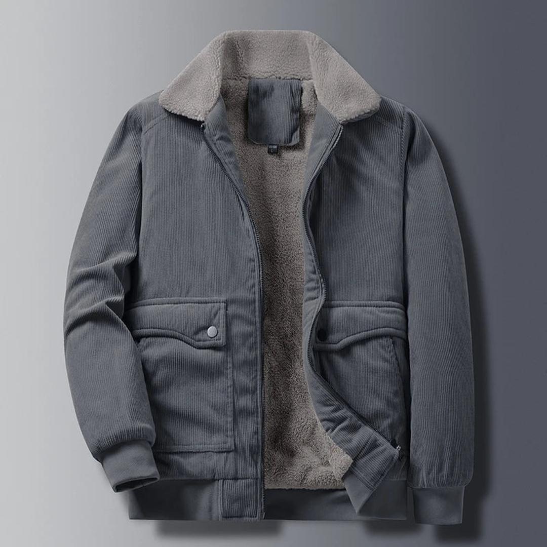 Dalton Zip-Front Corduroy Jacket with Fleece Lining
