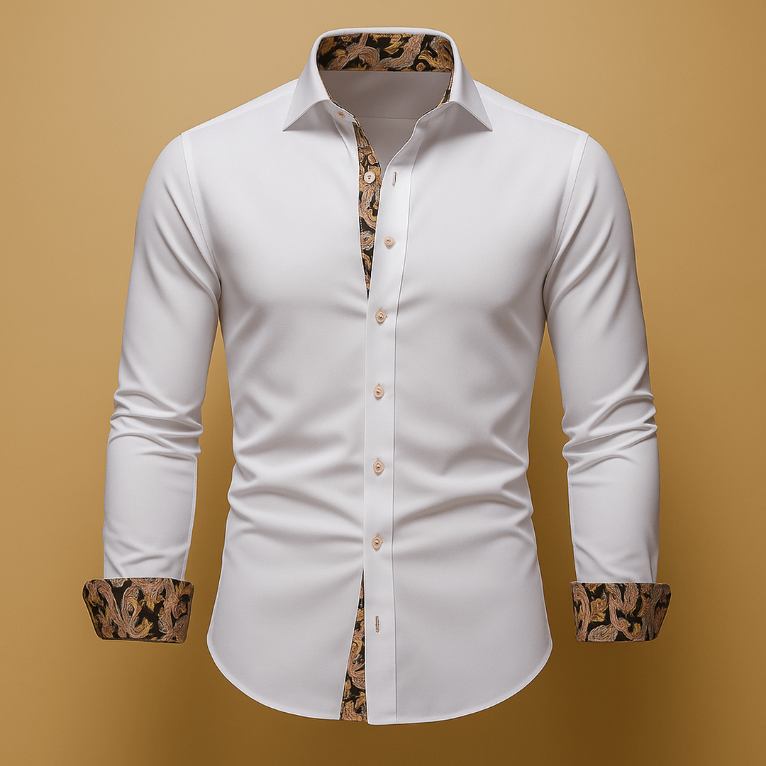 Ellery Slim-Fit Shirt with Contrast Collar Trim