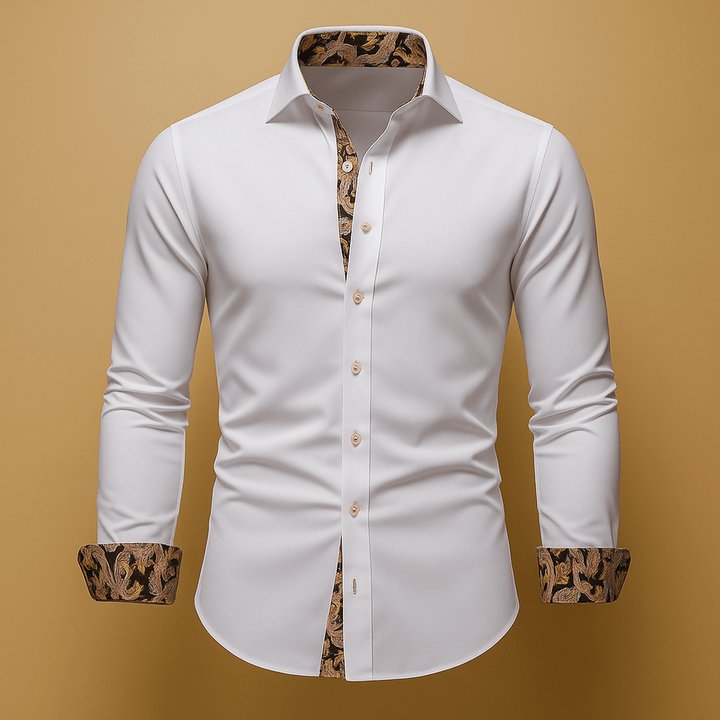 Ellery Slim-Fit Shirt with Contrast Collar Trim