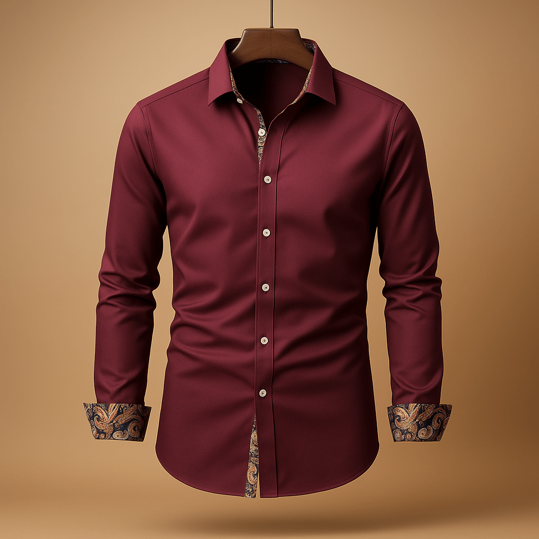 Ellery Slim-Fit Shirt with Contrast Collar Trim