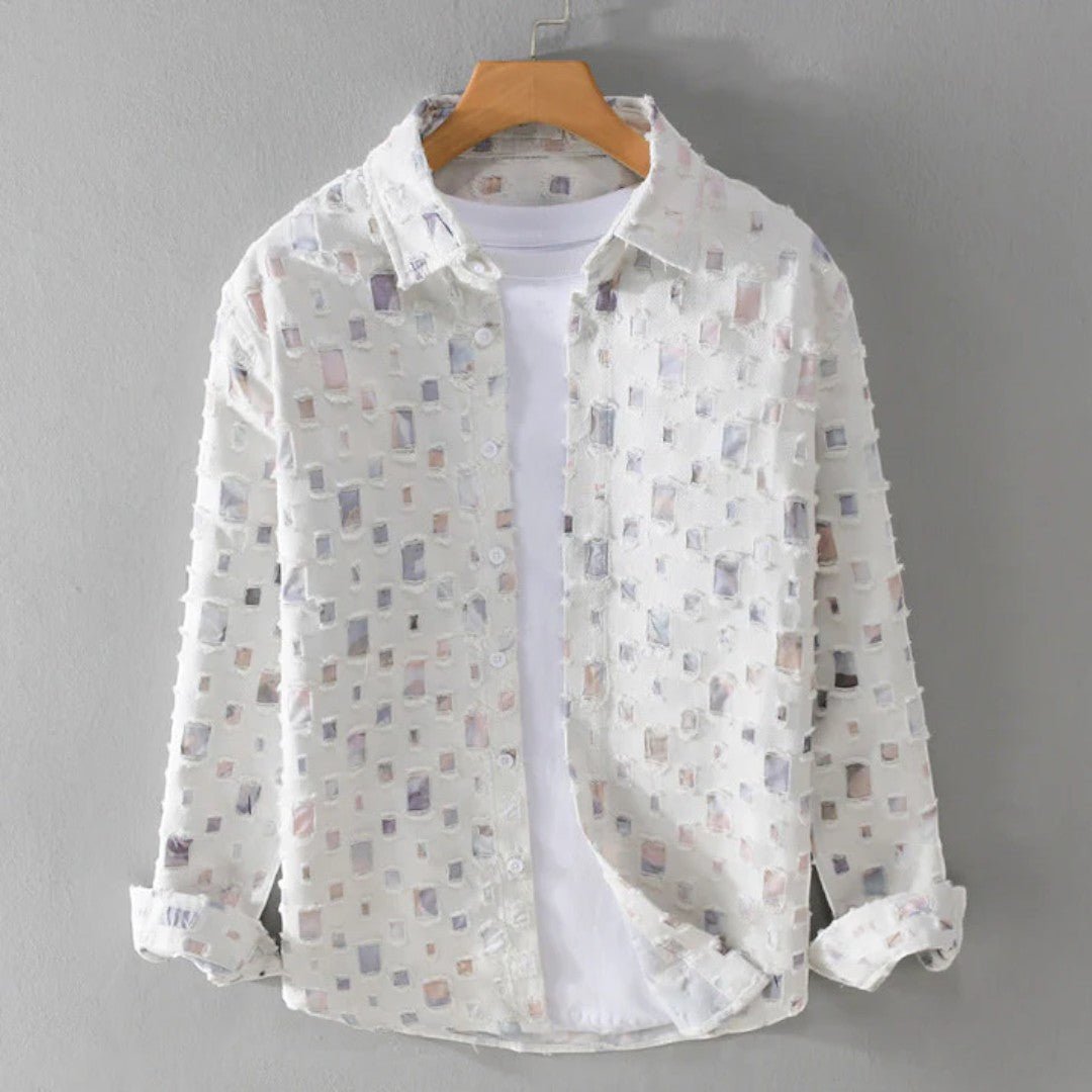 Halston Patchwork Grid Shirt