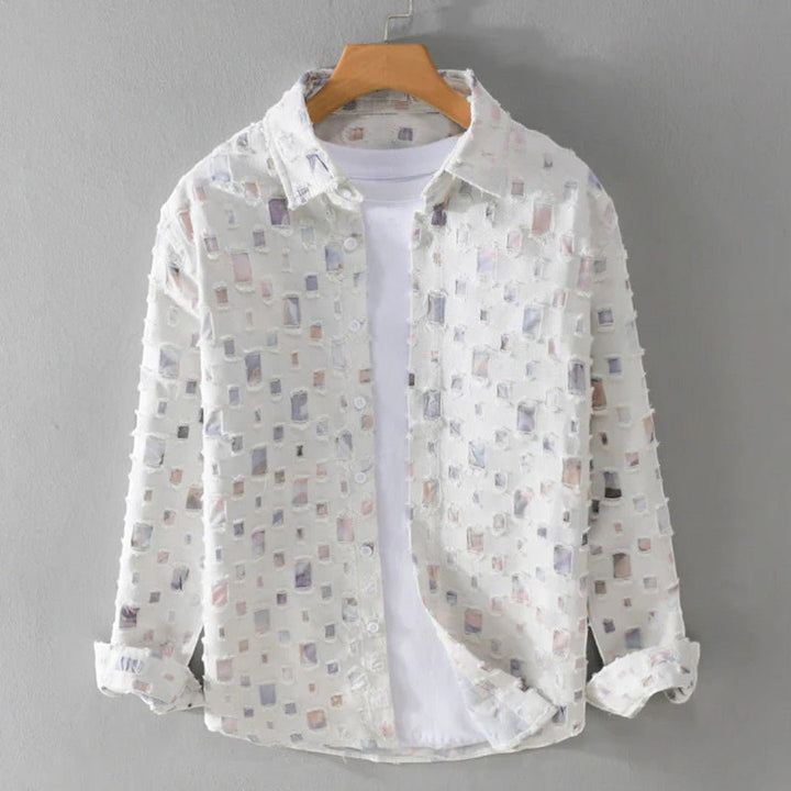 Halston Patchwork Grid Shirt