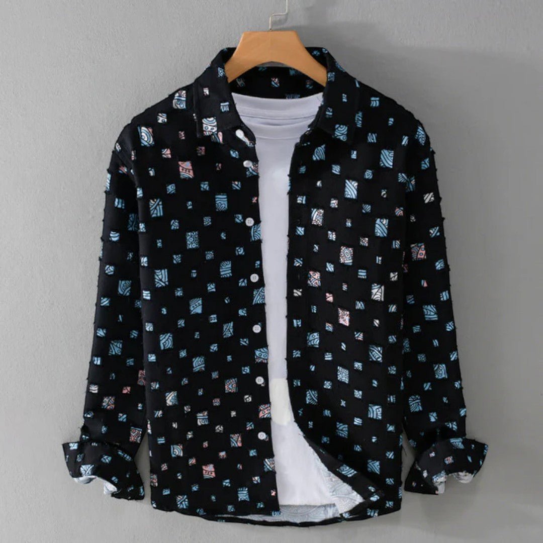 Halston Patchwork Grid Shirt