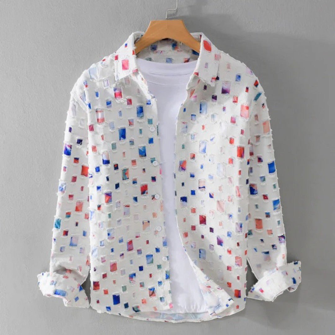 Halston Patchwork Grid Shirt