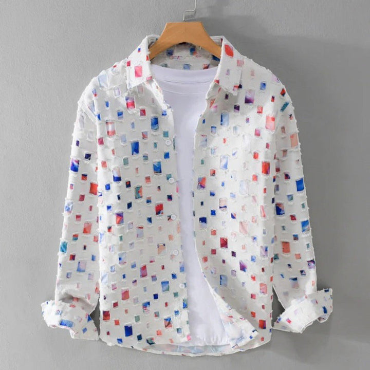 Halston Patchwork Grid Shirt