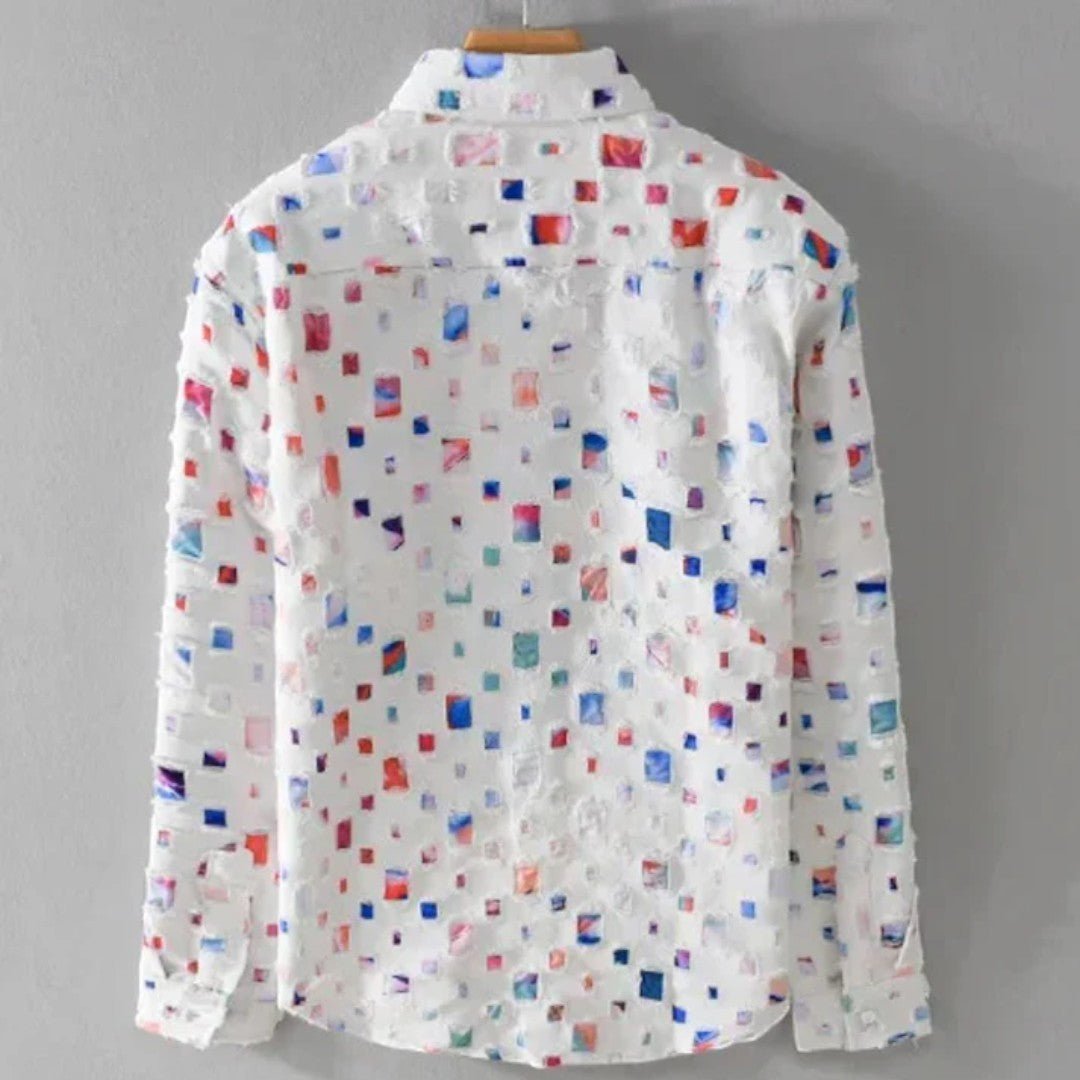 Halston Patchwork Grid Shirt