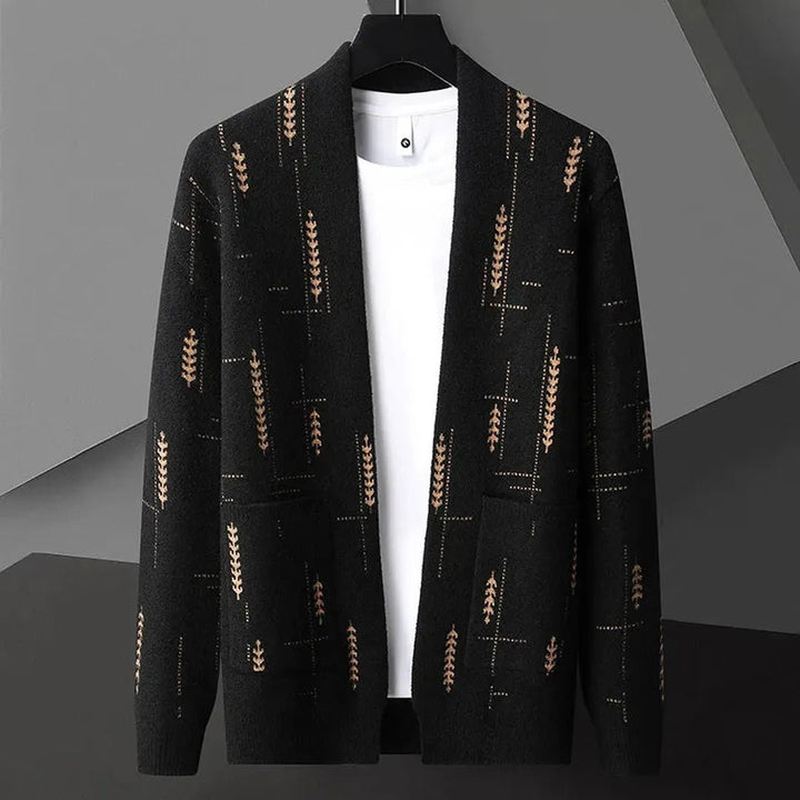 Harrow Knit Cardigan with Heritage Print