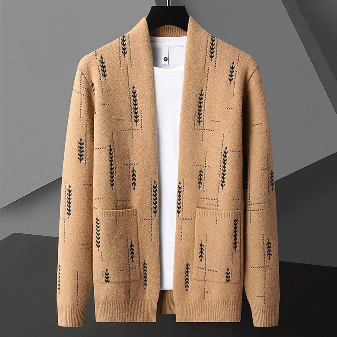 Harrow Knit Cardigan with Heritage Print