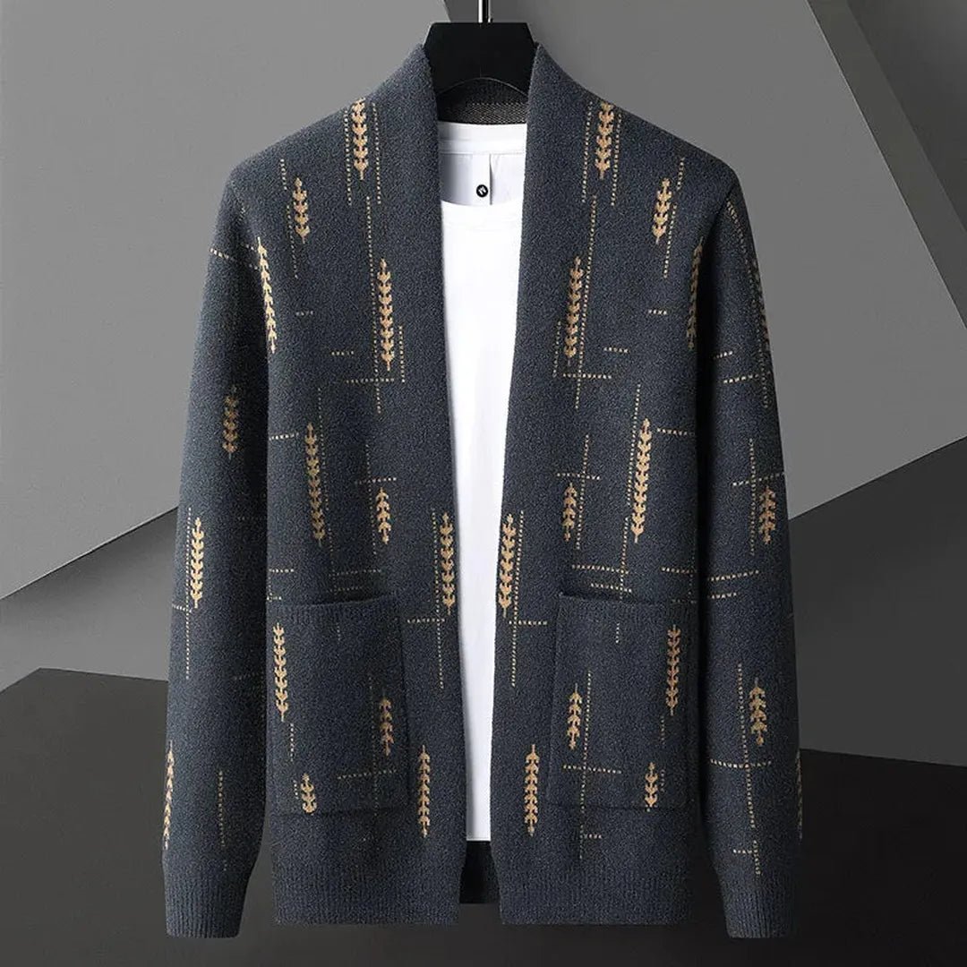 Harrow Knit Cardigan with Heritage Print