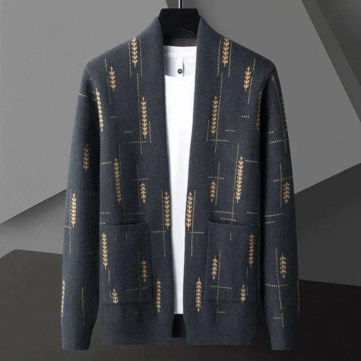 Harrow Knit Cardigan with Heritage Print