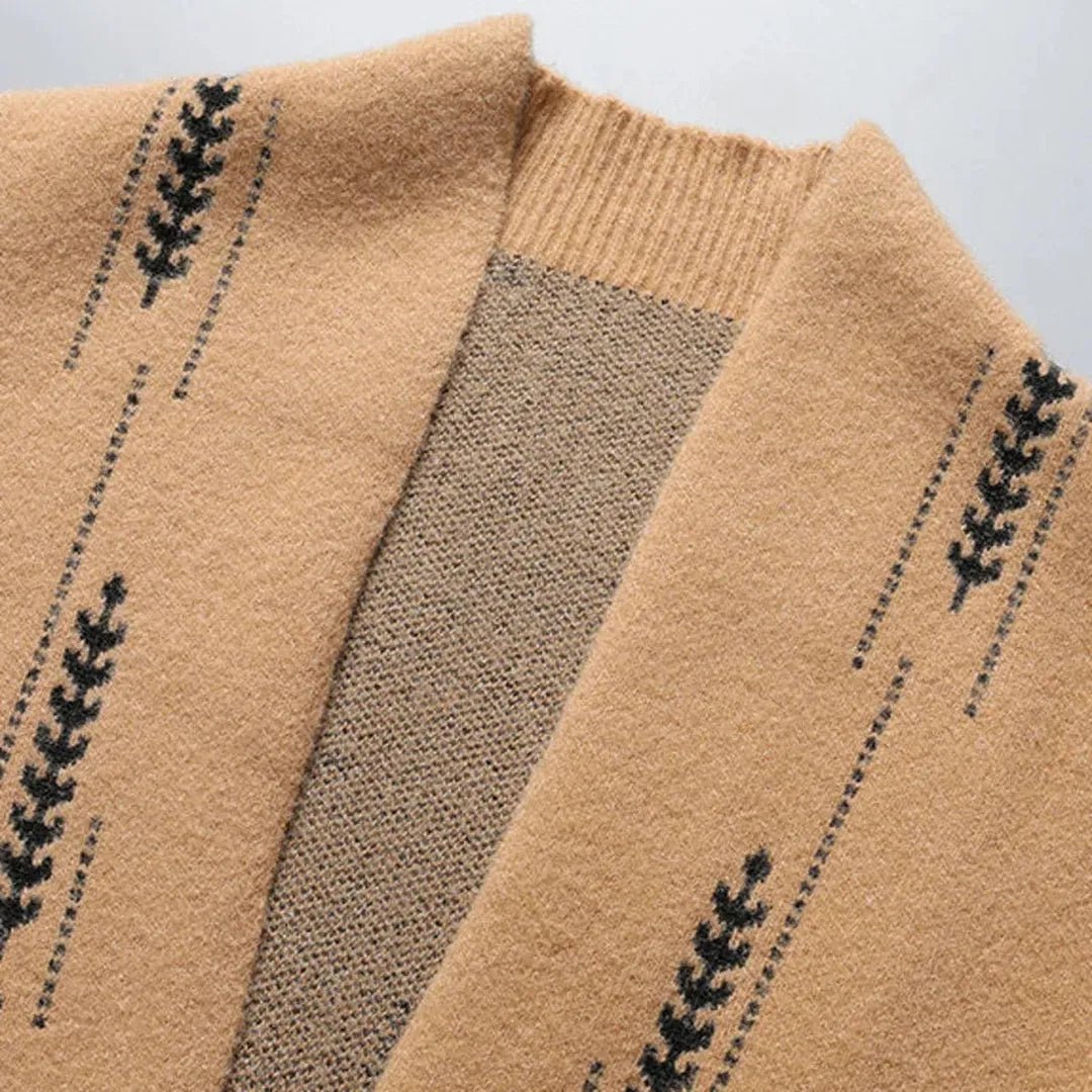 Harrow Knit Cardigan with Heritage Print