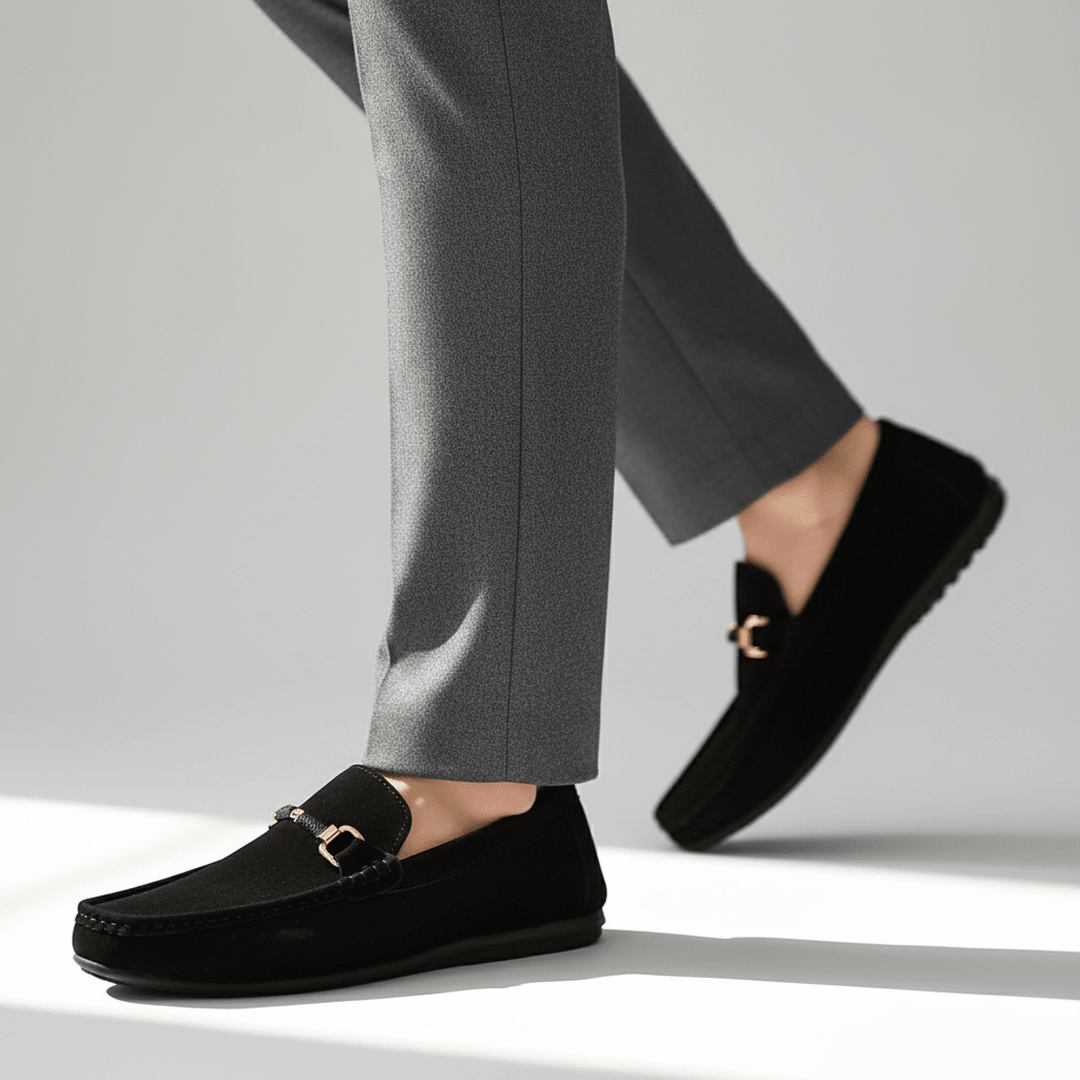 Kingsley Loafers with Metal Buckle Trim
