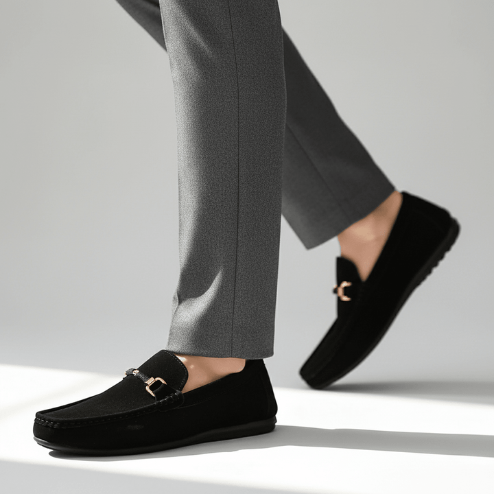 Kingsley Loafers with Metal Buckle Trim