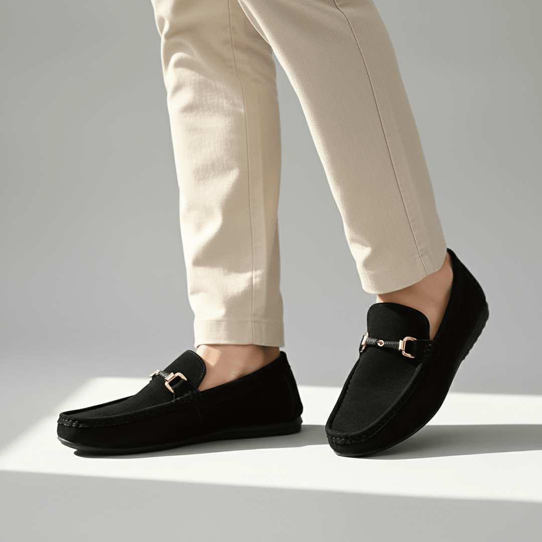 Kingsley Loafers with Metal Buckle Trim