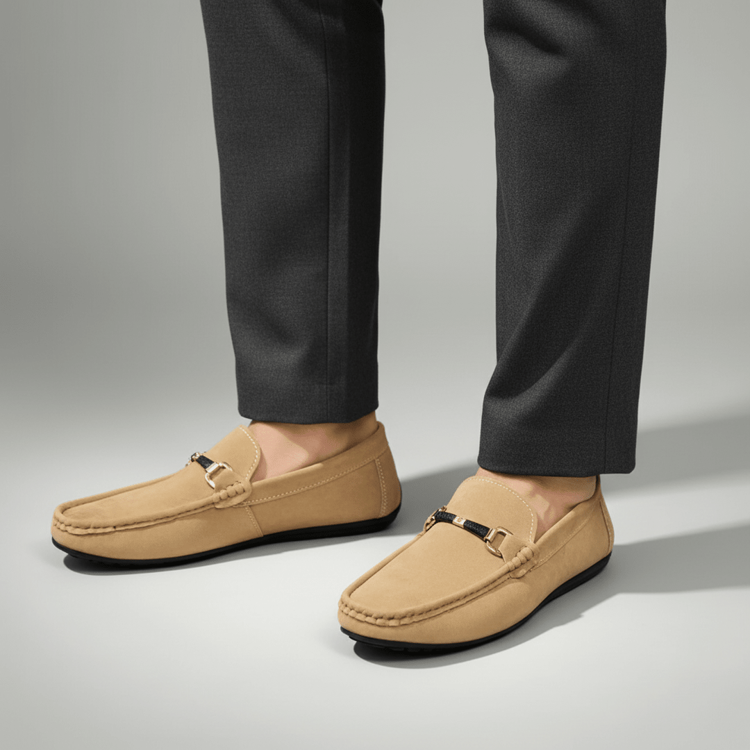 Kingsley Loafers with Metal Buckle Trim