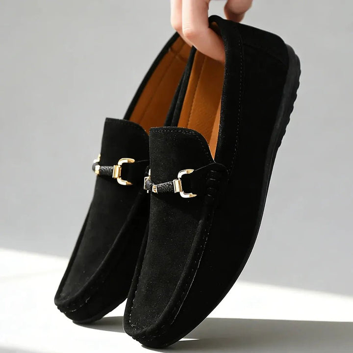 Kingsley Loafers with Metal Buckle Trim