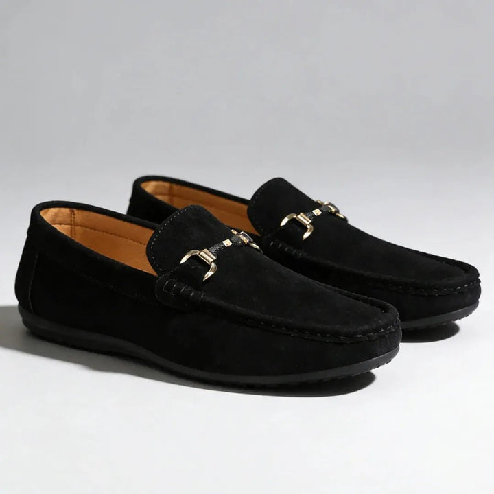 Kingsley Loafers with Metal Buckle Trim