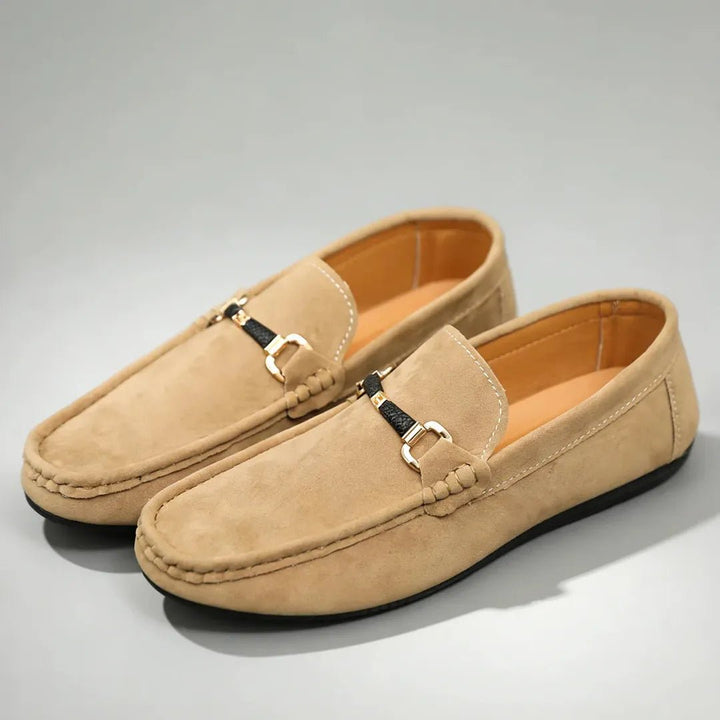 Kingsley Loafers with Metal Buckle Trim