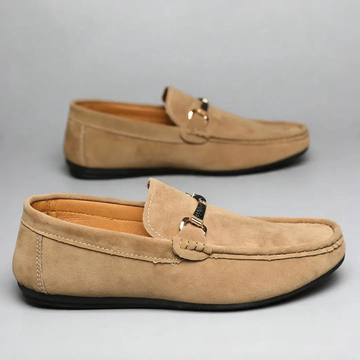 Kingsley Loafers with Metal Buckle Trim