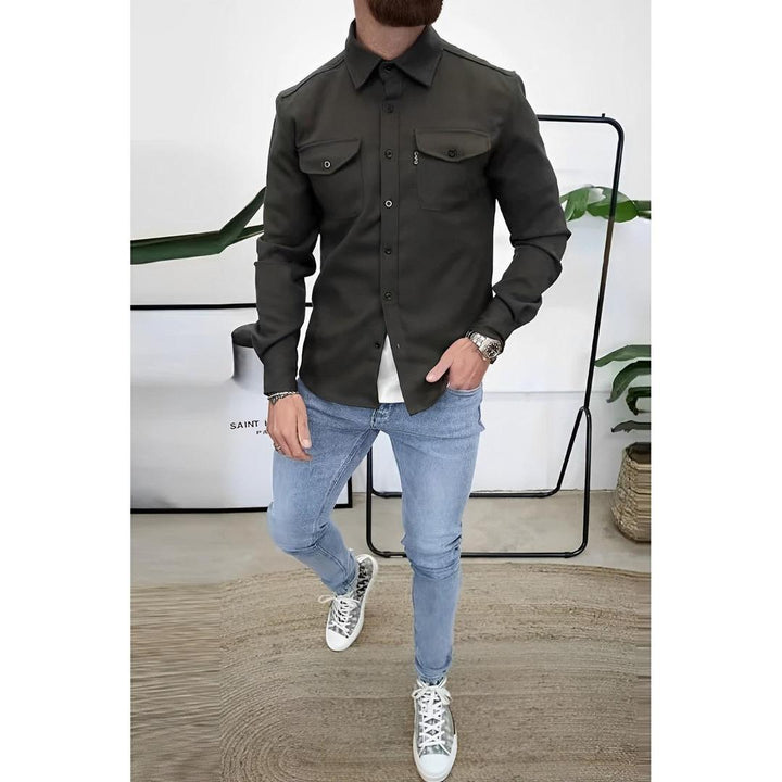 Loxley Cotton Overshirt with Flap Chest Pockets