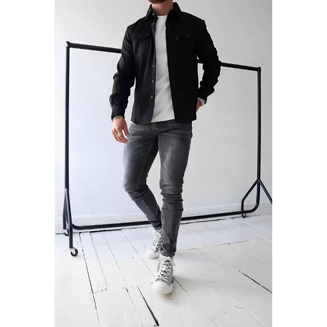 Loxley Cotton Overshirt with Flap Chest Pockets