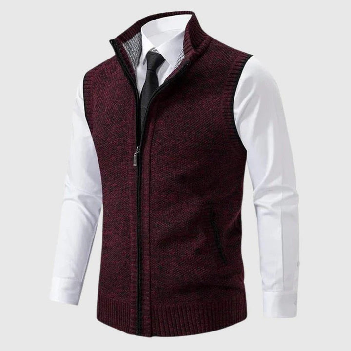 Maren Zip-Up Sleeveless Knit Vest