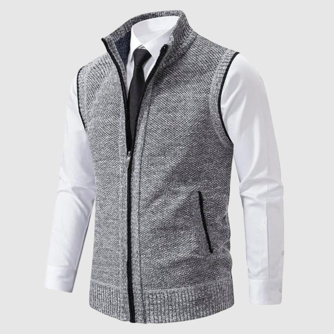 Maren Zip-Up Sleeveless Knit Vest