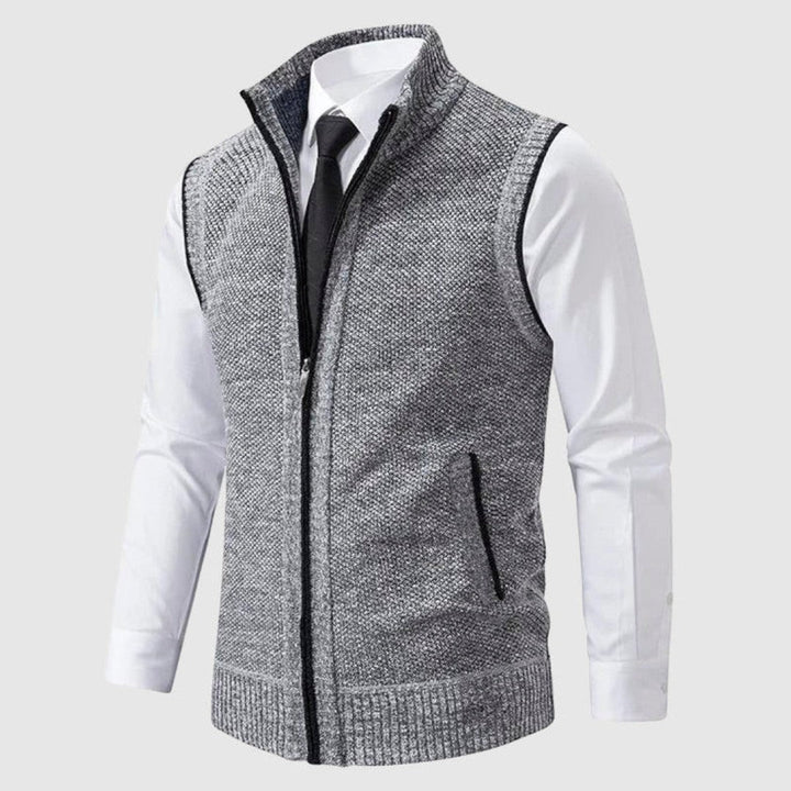 Maren Zip-Up Sleeveless Knit Vest