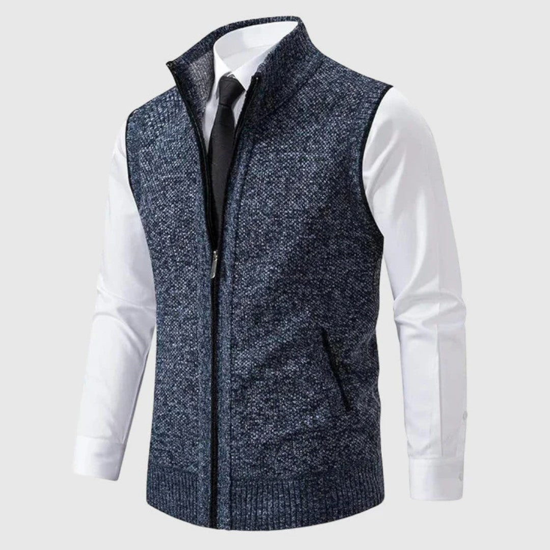 Maren Zip-Up Sleeveless Knit Vest